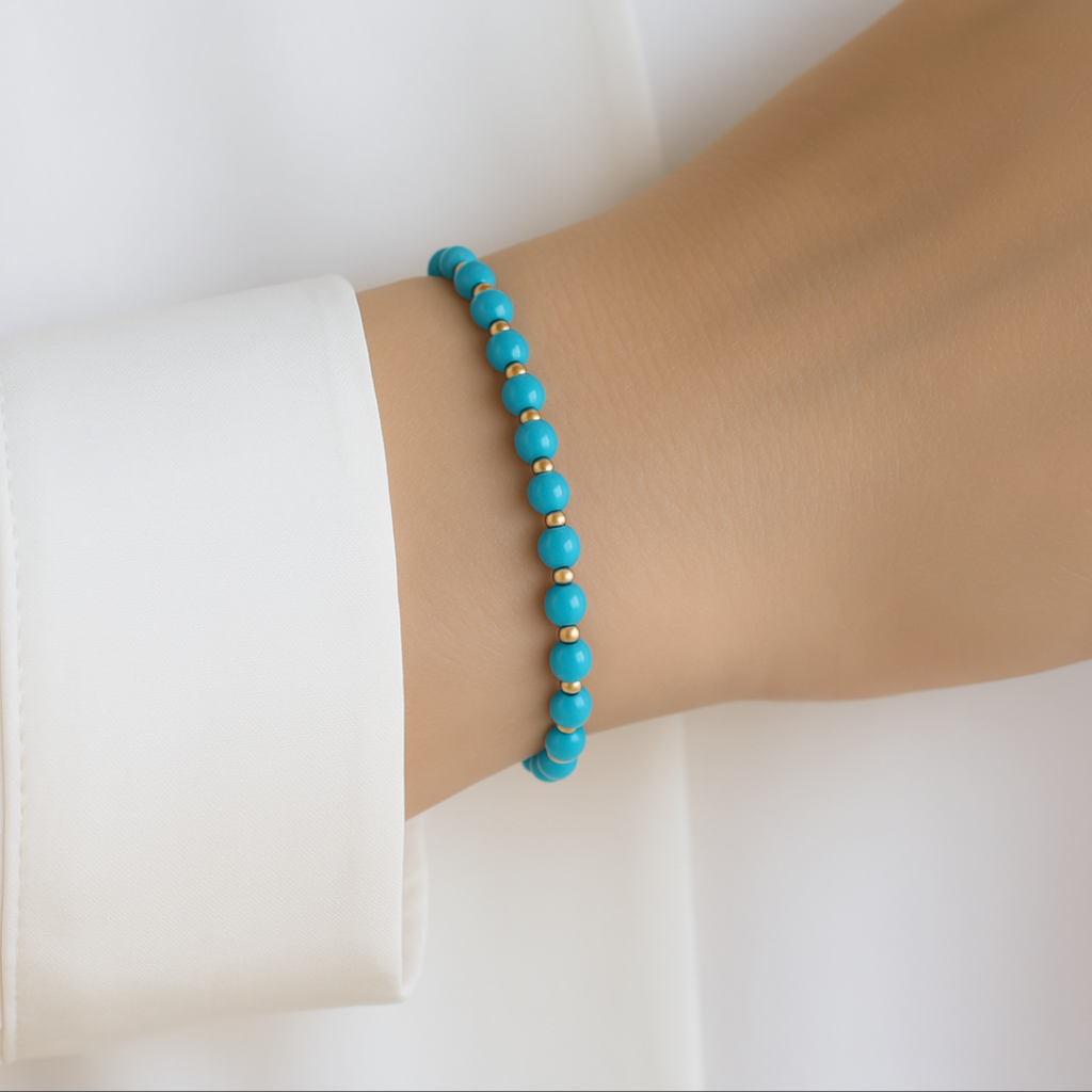 Pulsera Autoconfianza y Valentía de Turquesa Natural