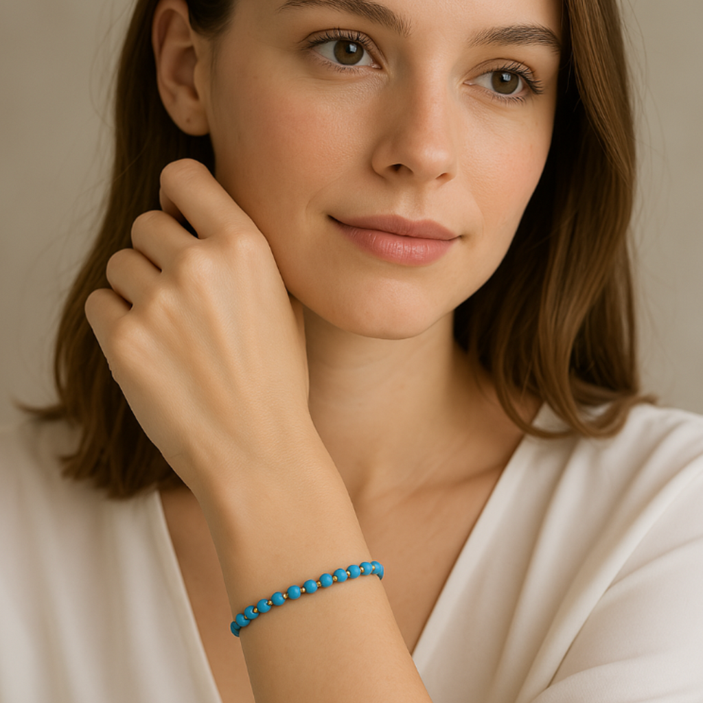 Pulsera Autoconfianza y Valentía de Turquesa Natural