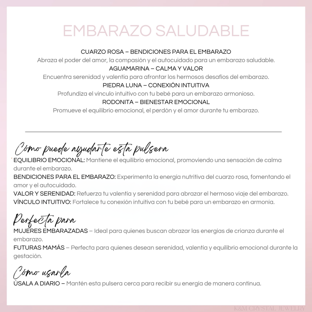 Pulsera Dulce Espera – Celebrando la Maternidad con Piedras Naturales