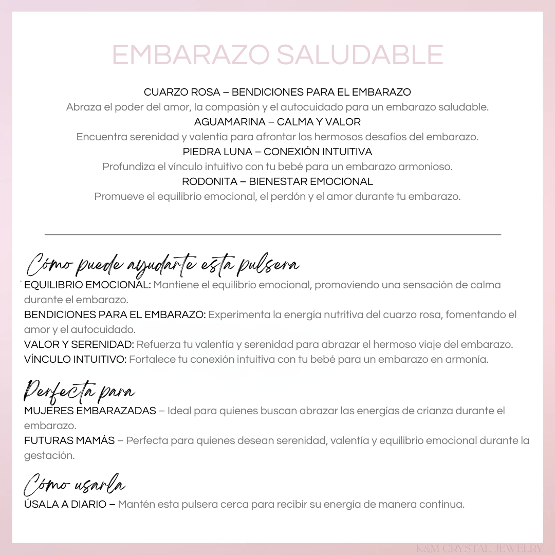 Pulsera Dulce Espera – Celebrando la Maternidad con Piedras Naturales