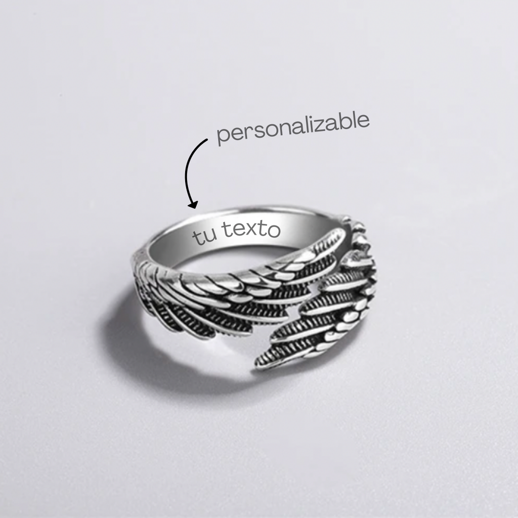 Anillo Alas de Ángel – Personalizable con Nombre