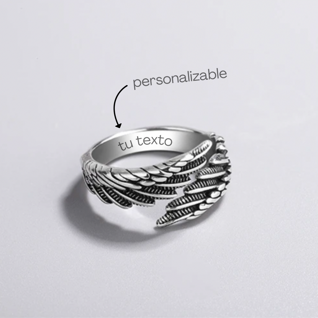 Anillo Alas de Ángel – Personalizable con Nombre