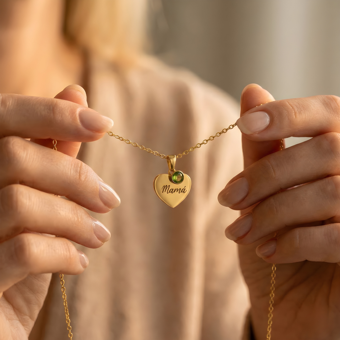 Collar personalizado con piedra de nacimiento – A mi Madre