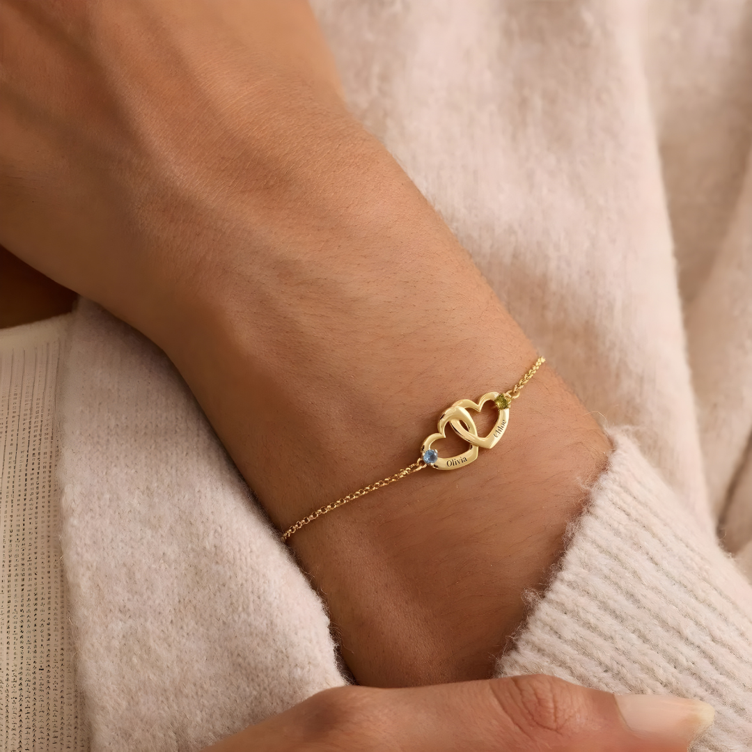 Pulsera Corazones Entrelazados