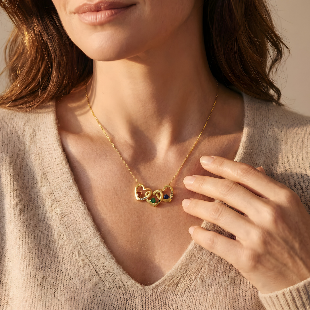 Collar Corazones Entrelazados – A mi Madre