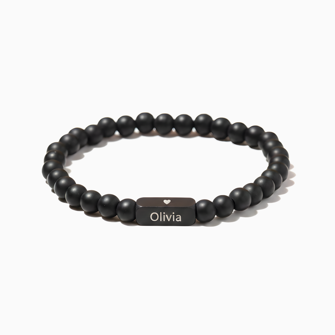 Pulsera Ónix Personalizable – Para Papá
