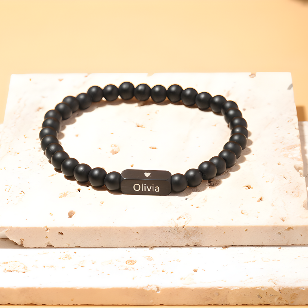 Pulsera Ónix Personalizable – Para Papá