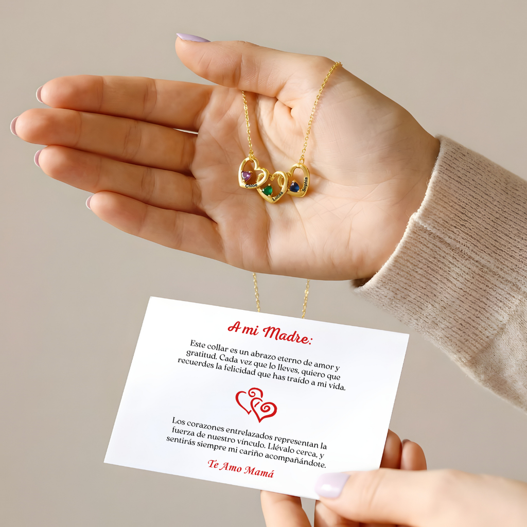 Collar Corazones Entrelazados – A mi Madre