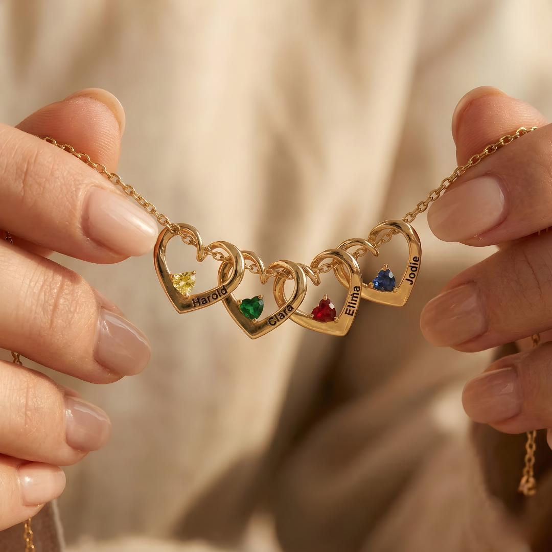 Collar Corazones Entrelazados – A mi Madre