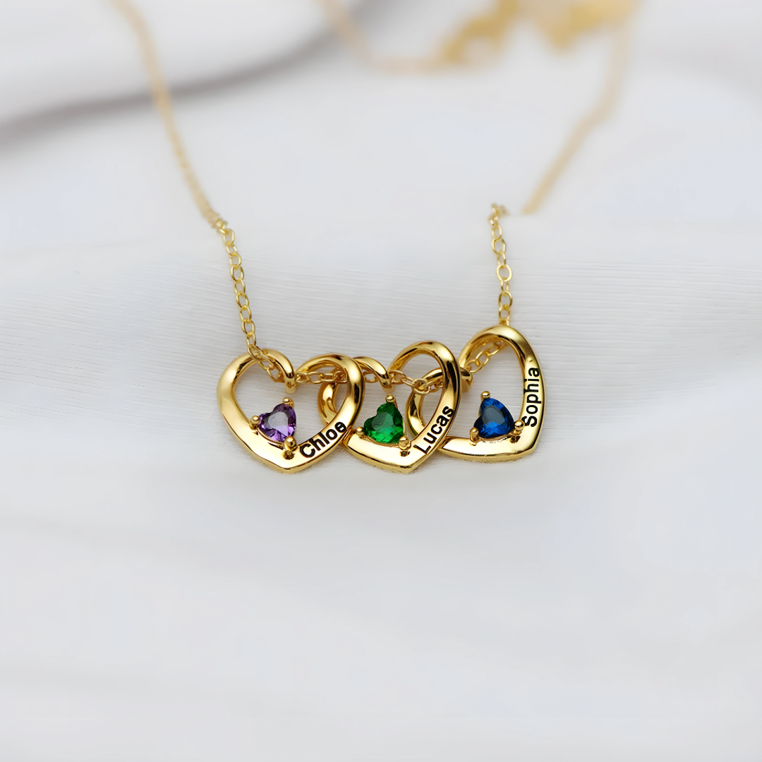 Collar Corazones Entrelazados – A mi Madre