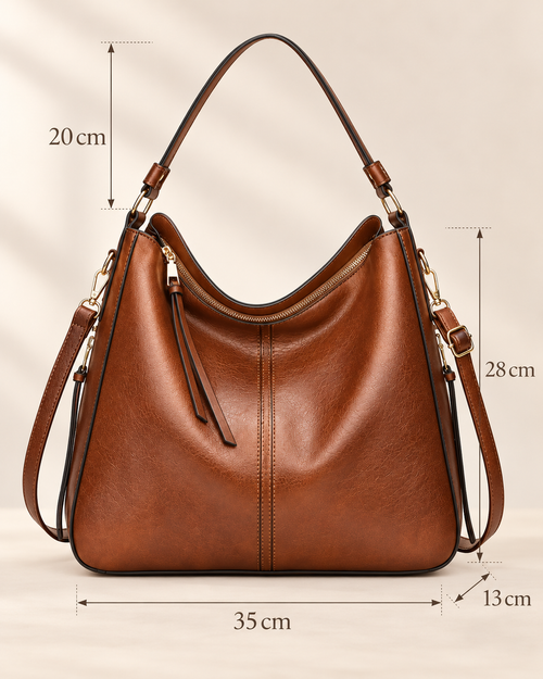 Bolso de Mano de Lujo en Piel Vegana Hobo Antirrobo
