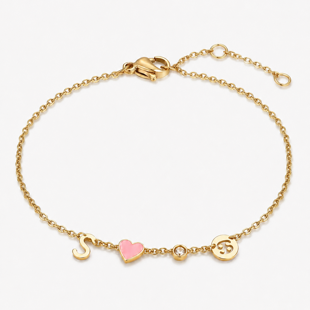 Pulsera Corazón con Amuletos Personalizados