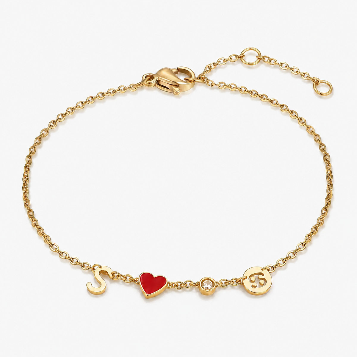 Pulsera Corazón con Amuletos Personalizados