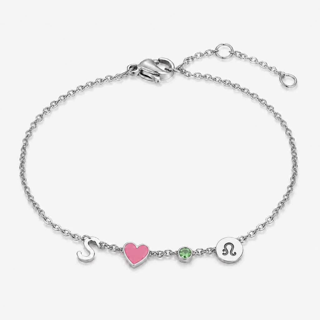 Pulsera Corazón con Amuletos Personalizados