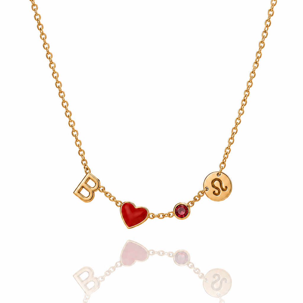 Collar con Inicial y Dije de Corazón