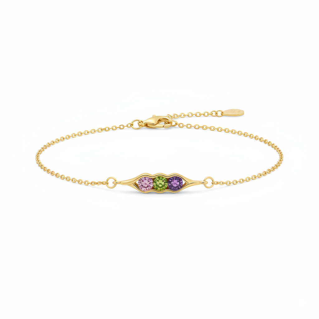 Pulsera Uña y Carne con Piedras de Nacimiento