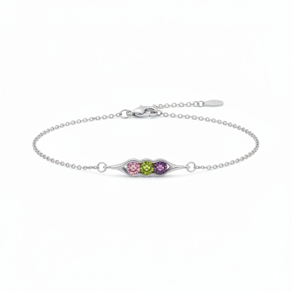 Pulsera Uña y Carne con Piedras de Nacimiento