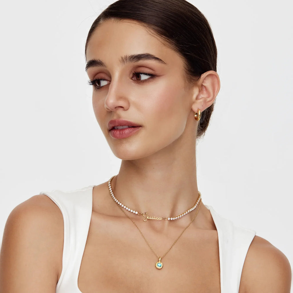 Collar Personalizado con Nombre y Circonias