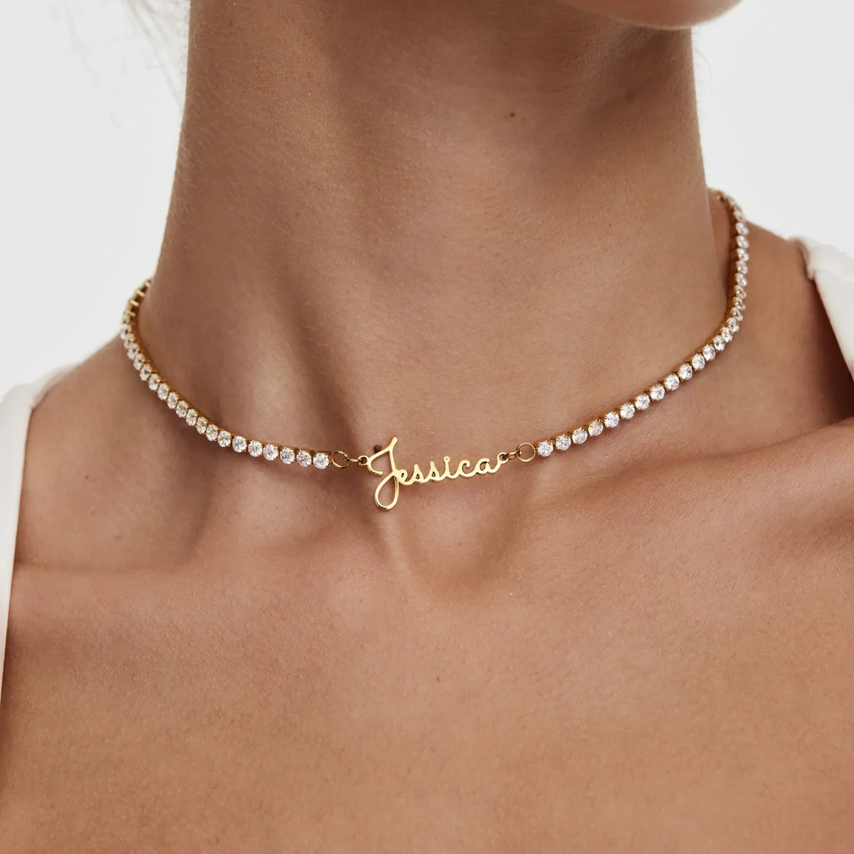 Collar Personalizado con Nombre y Circonias