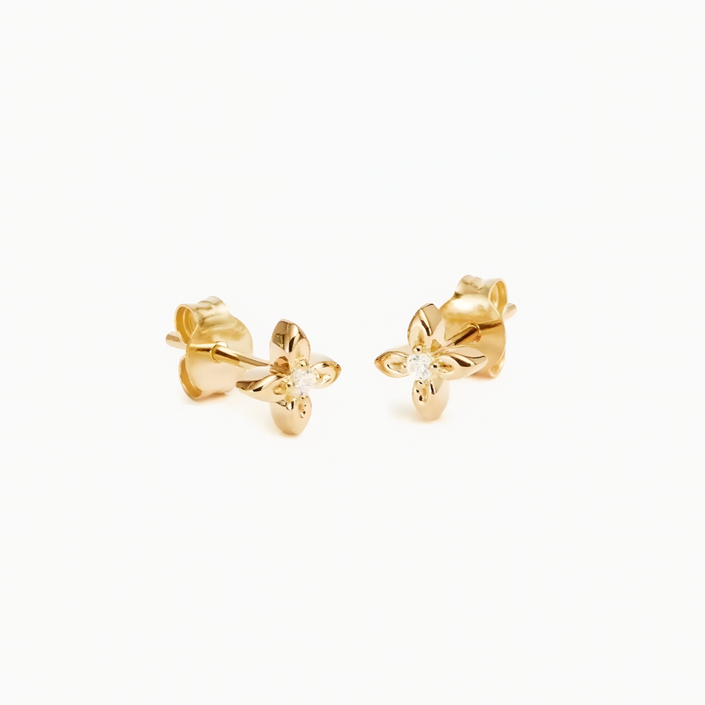 Pendientes Mini Rayo S925 Bañados en Oro