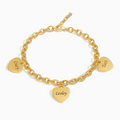 Pulsera de corazones – Personalizable hasta 6 Corazones