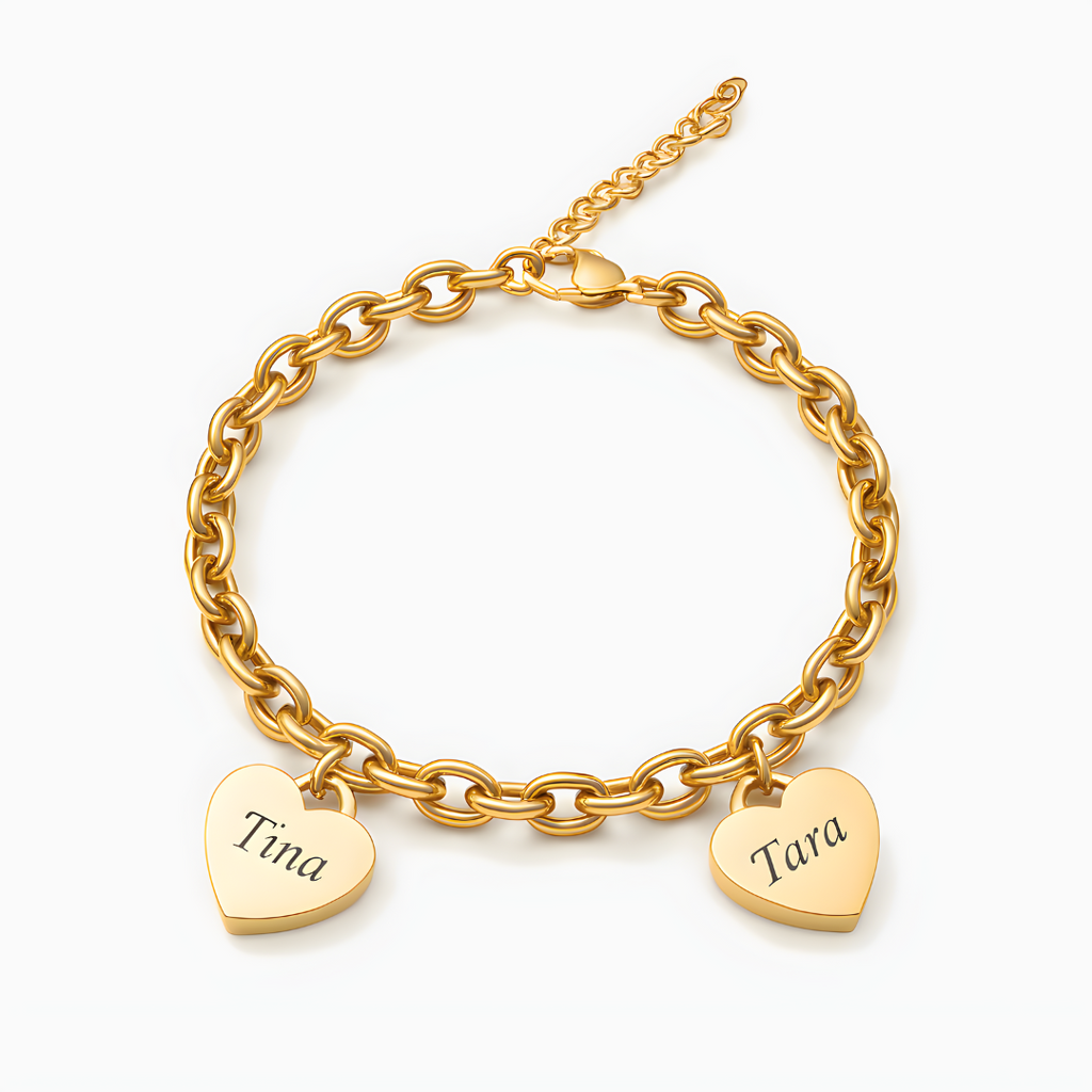 Pulsera de corazones – Personalizable hasta 6 Corazones