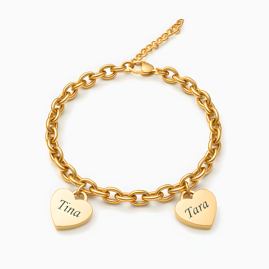Pulsera de corazones – Personalizable hasta 6 Corazones