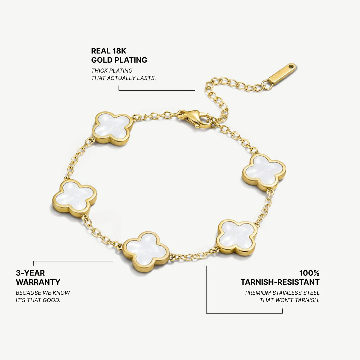 Pulsera Trébol de Perla