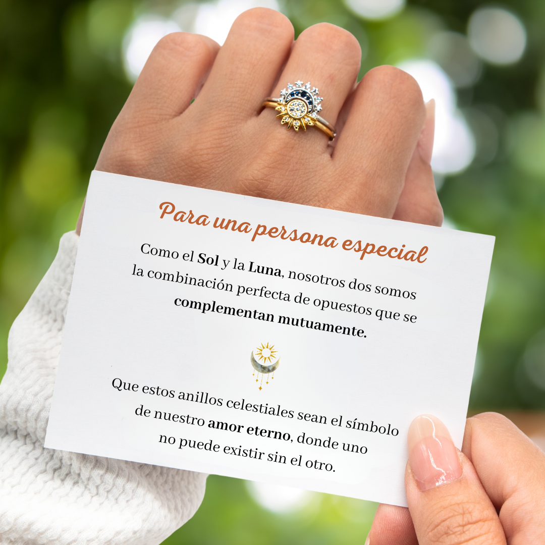 Set de dos Anillos Celestiales – Sol & Luna