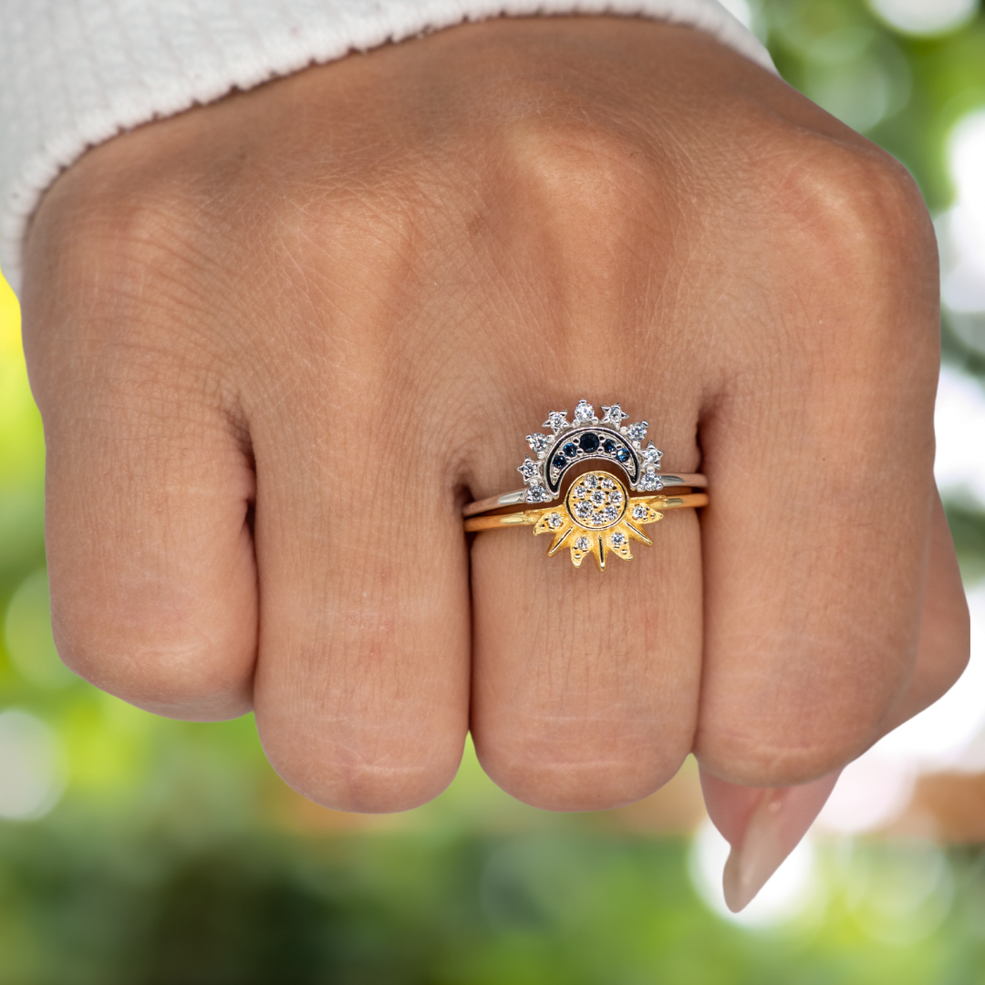 Set de dos Anillos Celestiales – Sol & Luna