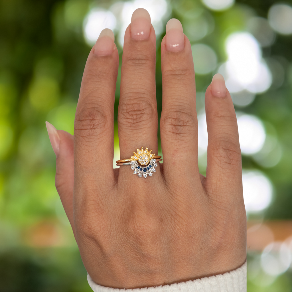 Set de dos Anillos Celestiales – Sol & Luna