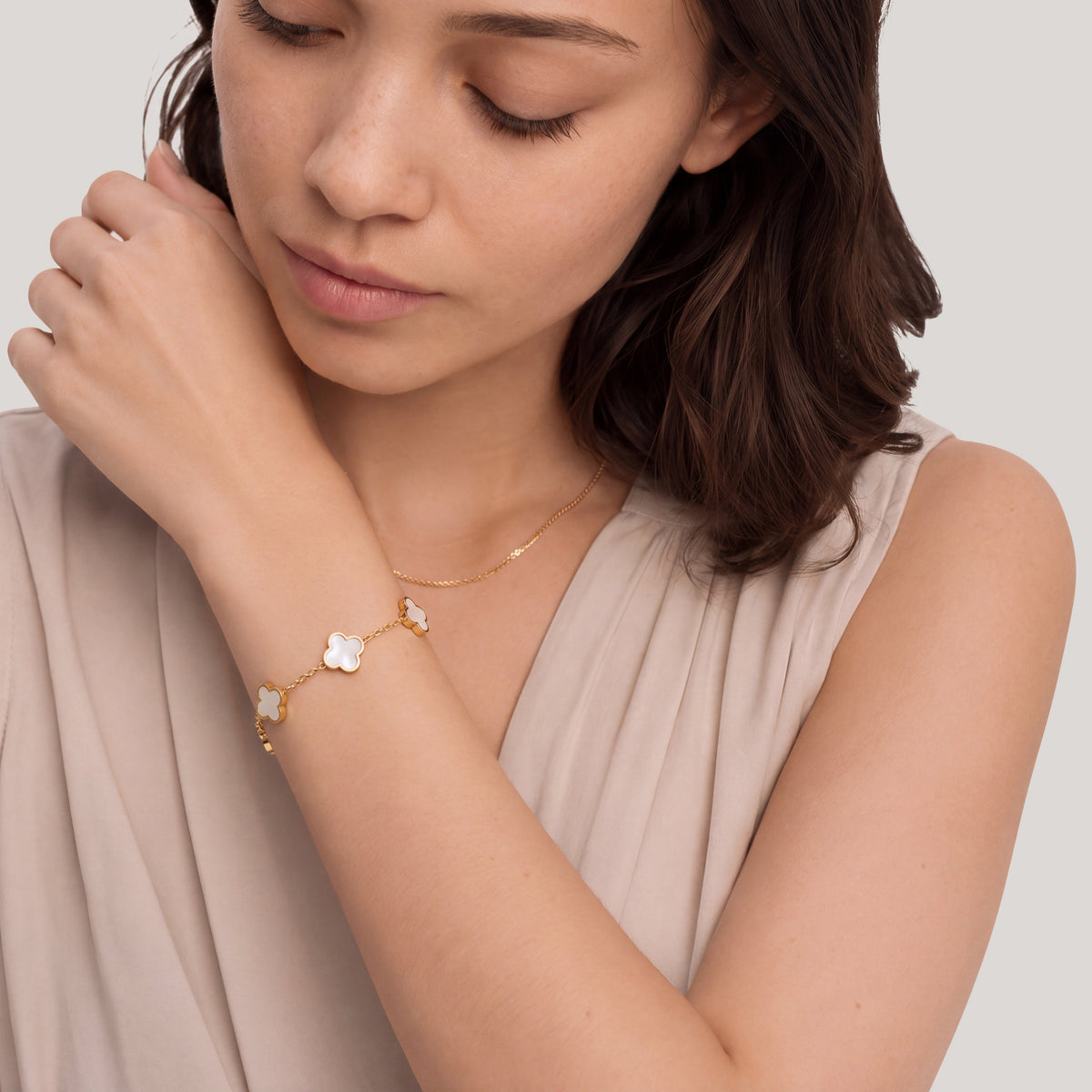 Pulsera Trébol de Perla