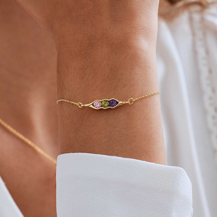 Pulsera Uña y Carne con Piedras de Nacimiento