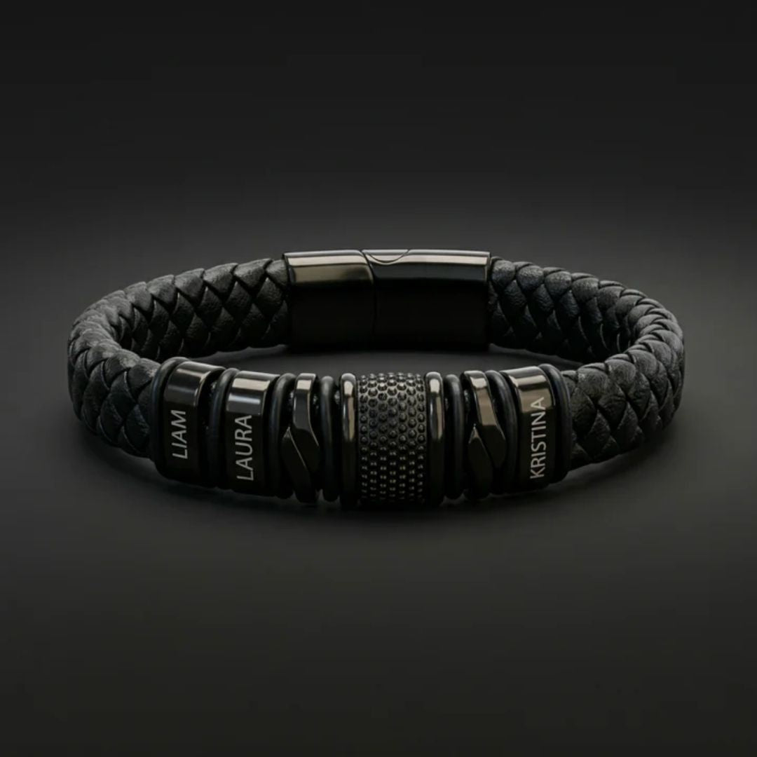Pulsera de Cuero con Nombres