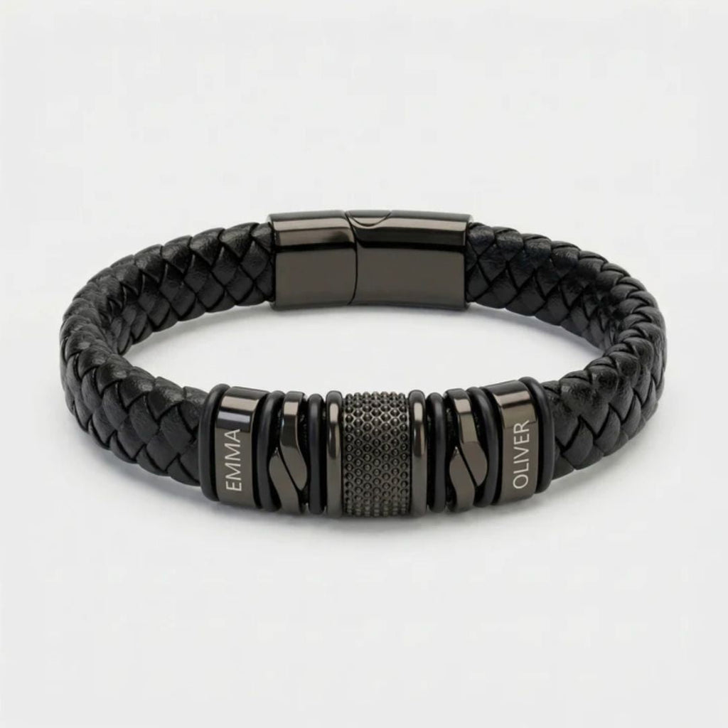 Pulsera de Cuero con Nombres