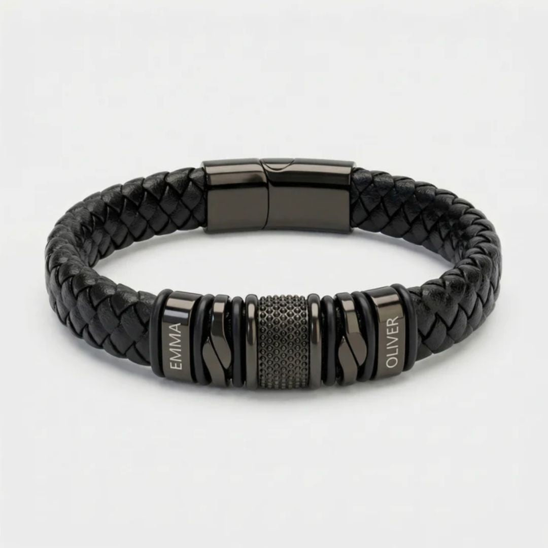 Pulsera de Cuero con Nombres