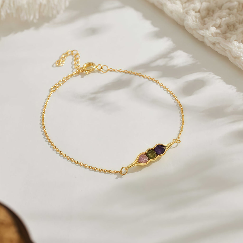 Pulsera Uña y Carne con Piedras de Nacimiento