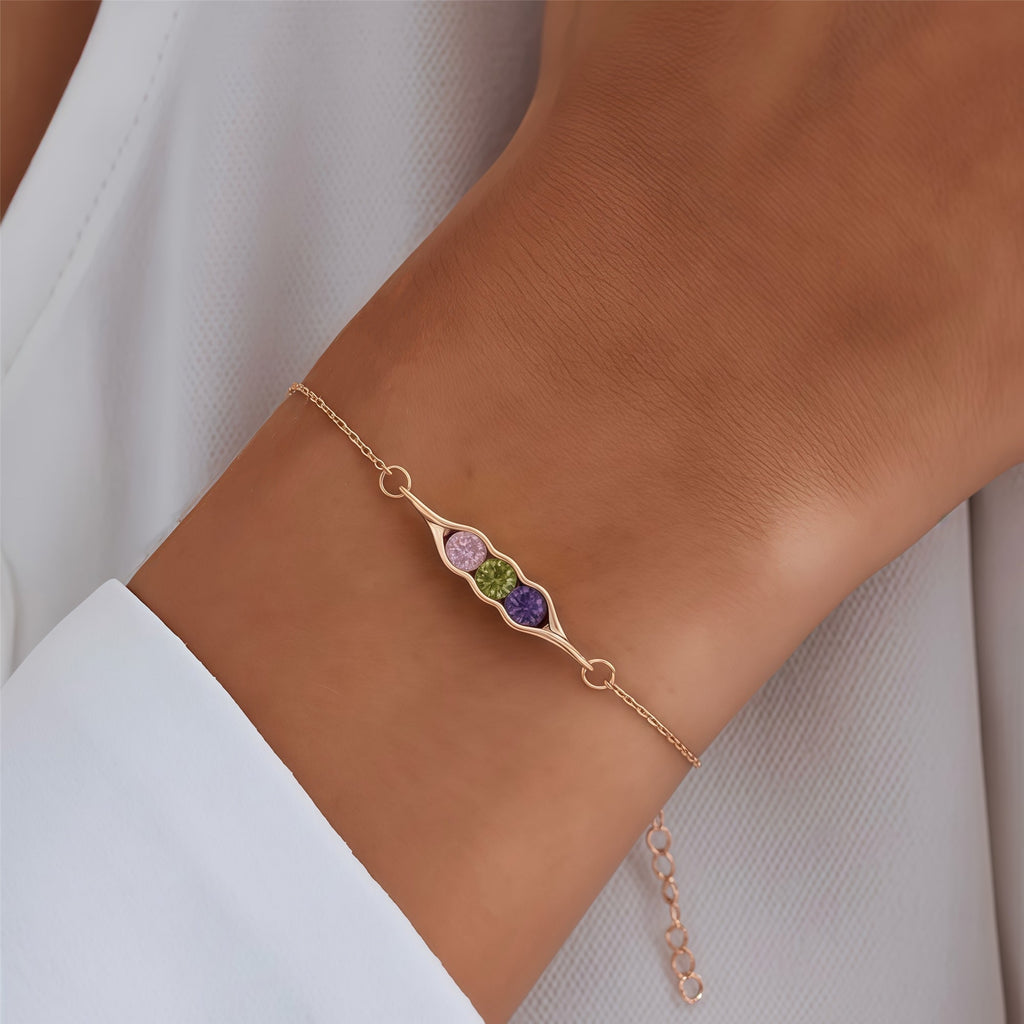 Pulsera Uña y Carne con Piedras de Nacimiento